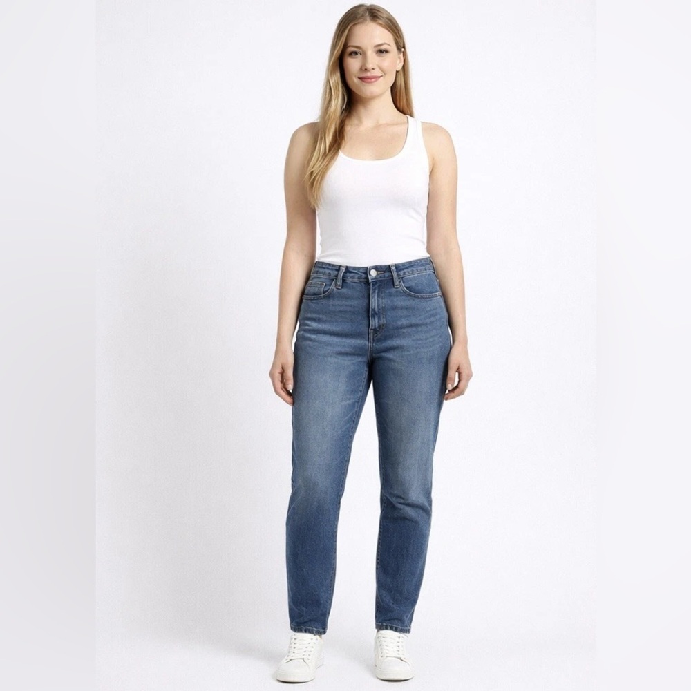 Old Navy Women's Size 8 Long High Rise OG Straight Jeans Blue Denim 27”Inseam